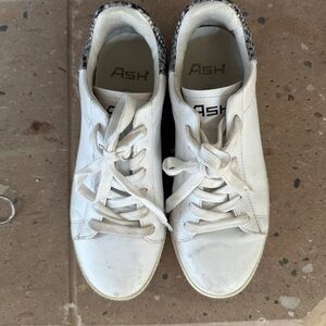 Ash White Sneakers with Snakeskin Detail